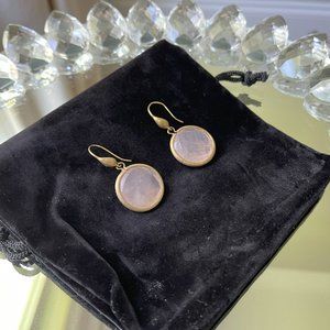 Rivka Friedman Pink Crystal, gold earring
